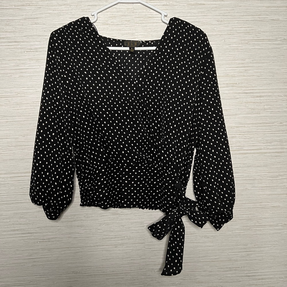 White polka dot long sleeve shirt